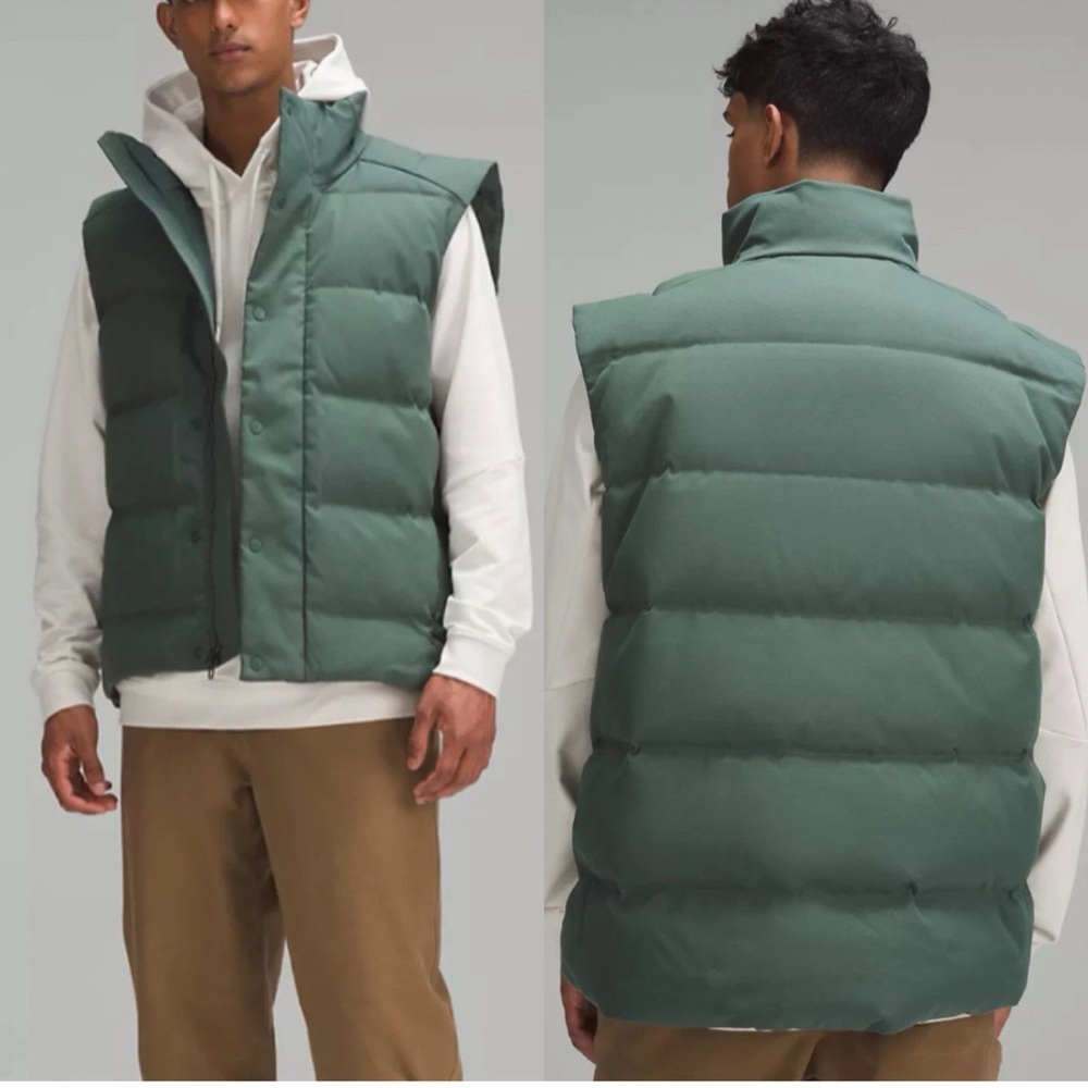 Lululemon Athletica Green Puffer Jacket with High Collar
